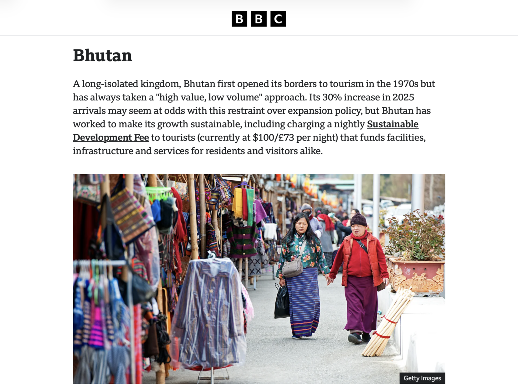 BBC Travel names Bhutan among the fastest-growing destinations of 2026