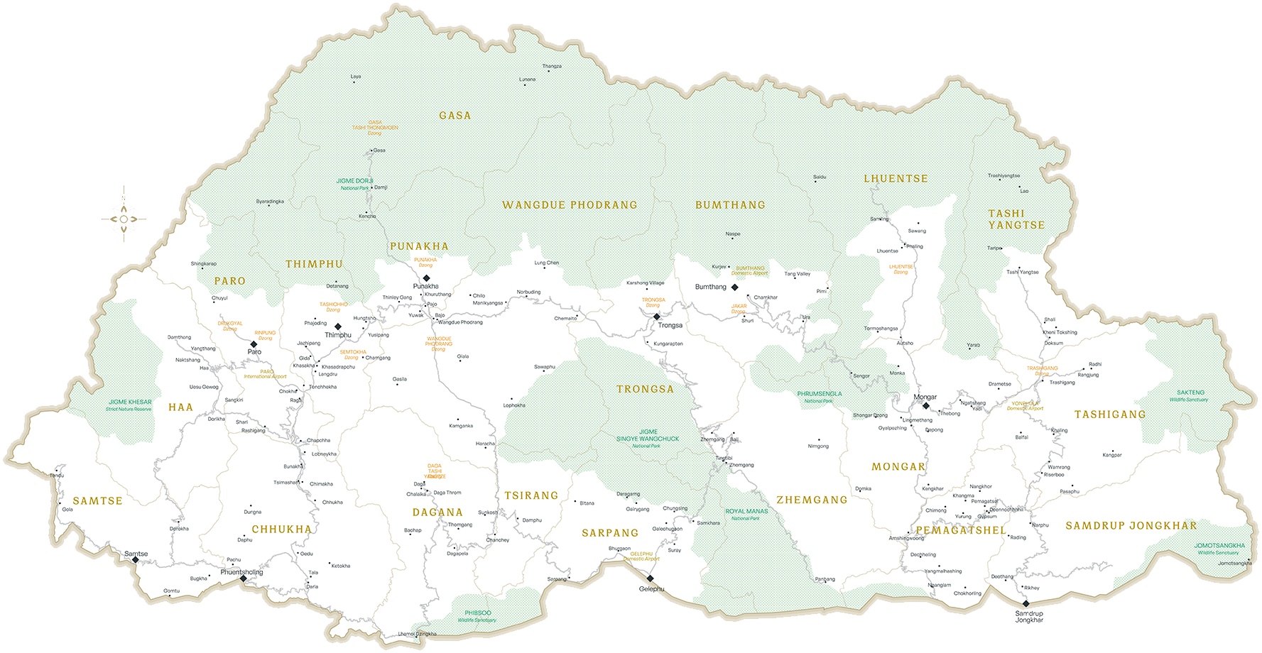 Map of Bhutan