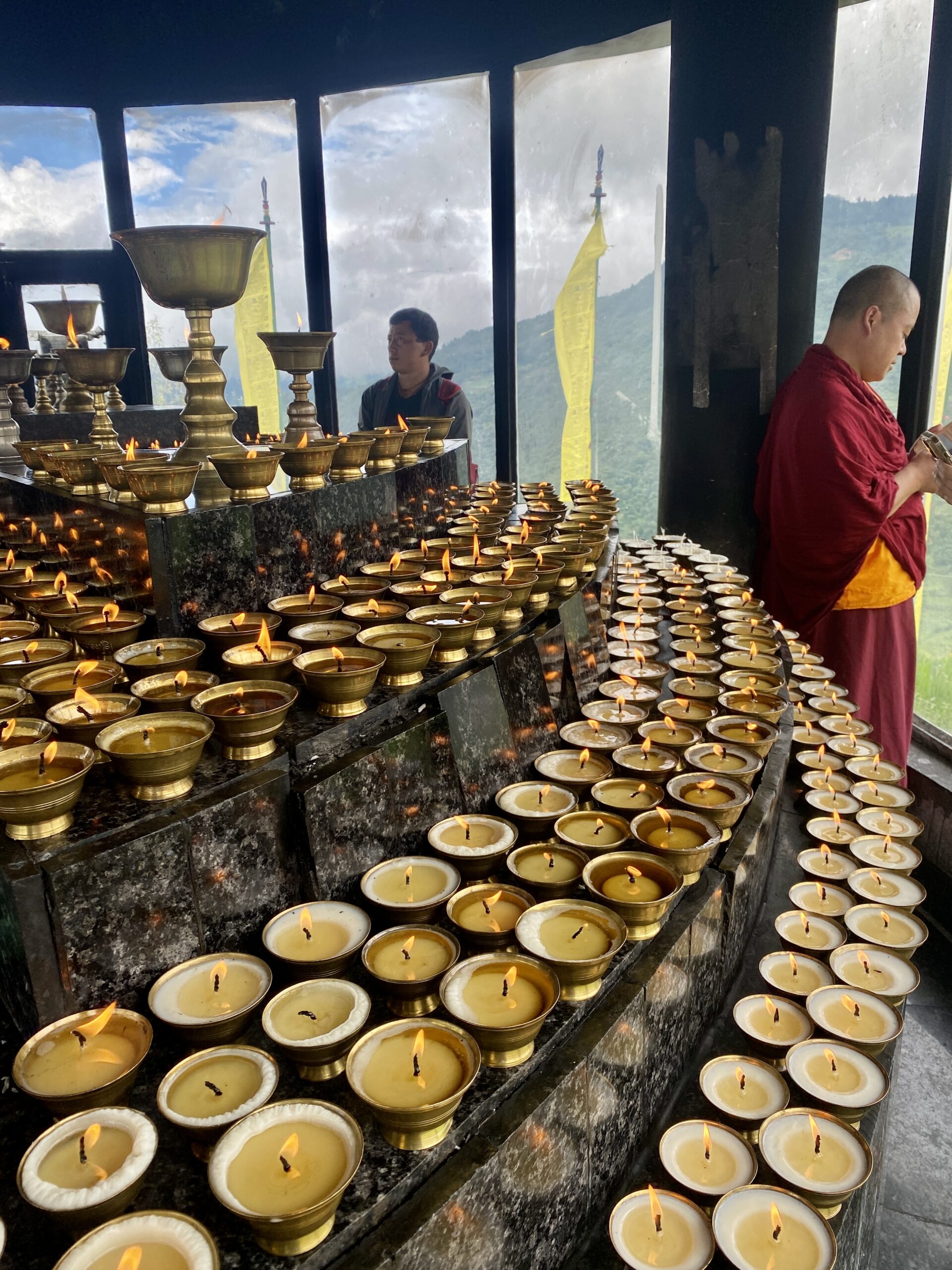 A private butter-lamp blessing